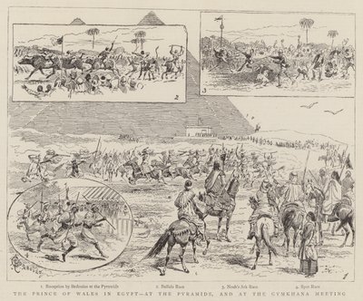 エジプトのプリンスオブウェールズ、ピラミッド、ジムカーナ会議 作： Alfred Chantrey Corbould